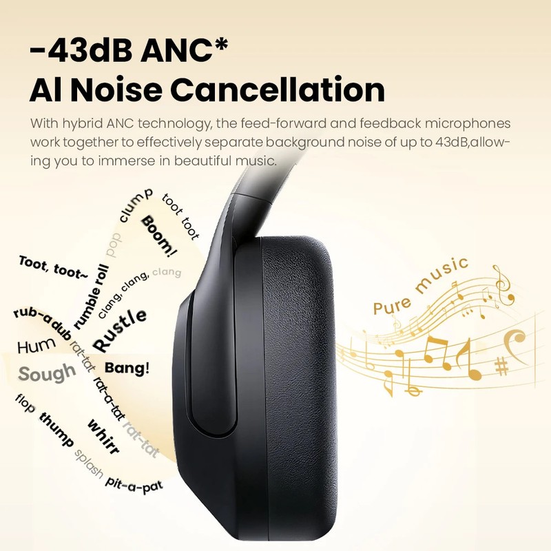 HAYLOU S30 Wireless Bluetooth 5.4 Headphones 43dB ANC 80Hr Battery Hi-Res gallery