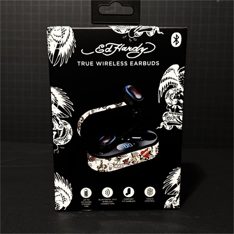 Ed Hardy True Wireless Bluetooth In-Ear Earbuds w/ Mic Touch Control