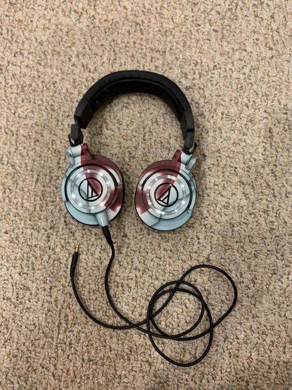 Audio-Technica CUSTOM ATH-M50X Headphones, ColdBlast (Ben 10) + Bag/Cords