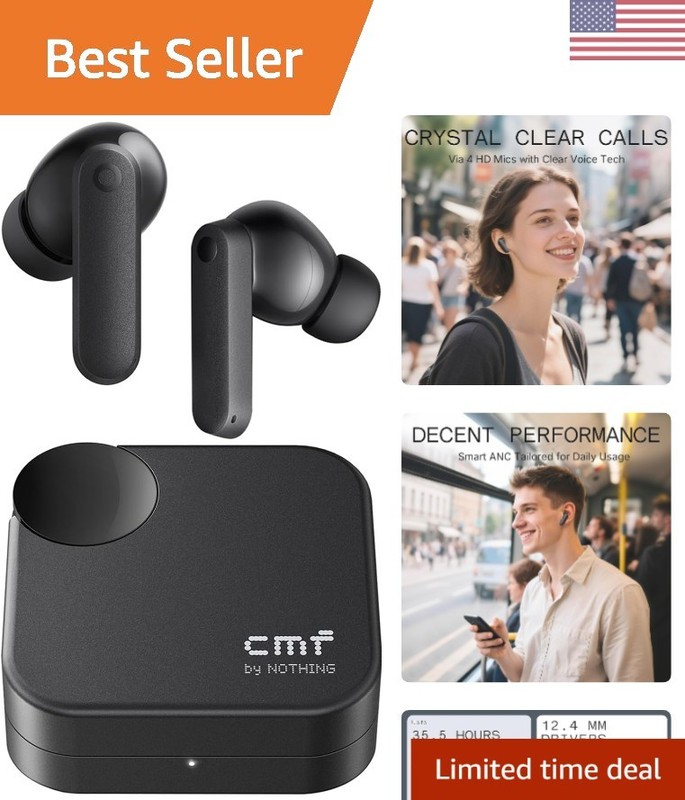CMF Buds 2A Wireless Earbuds 2025 New Active Noise Cancelling 42Db Hybrid ANC Bl
