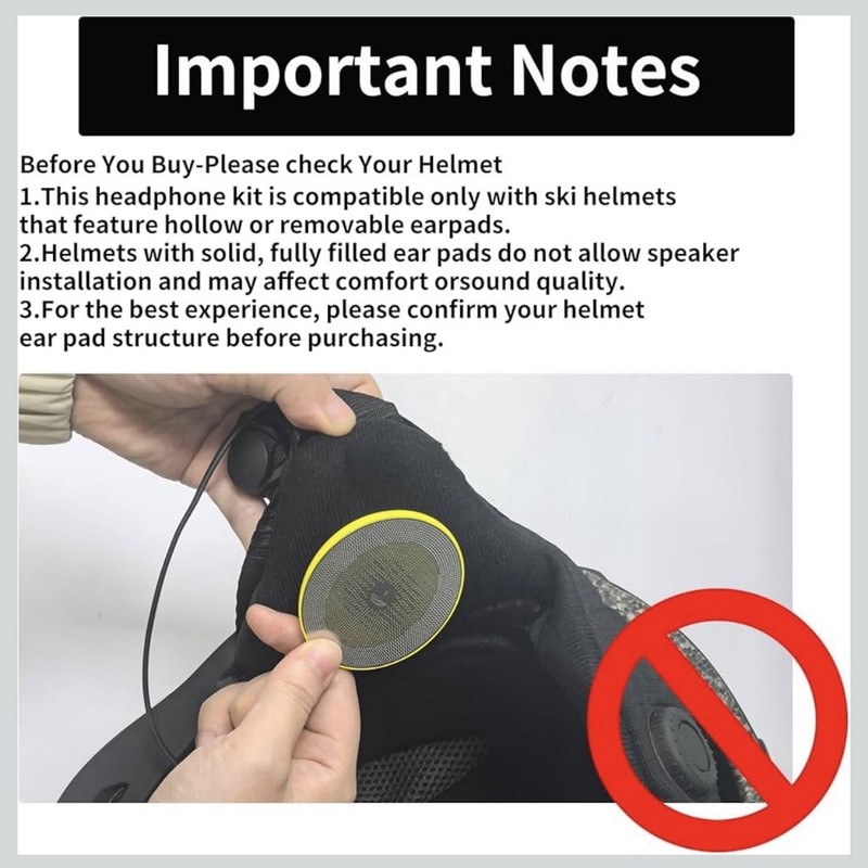 Yellow Drop-in Ski Helmet Headphones, HD Speaker. Glove Friendly Controls w/ mic gallery