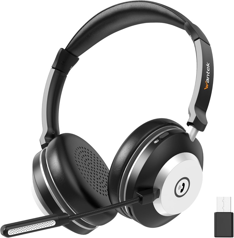 Wireless Headset Bluetooth Headphone with Mic USB Dongle for PC/Laptop/Cellphone