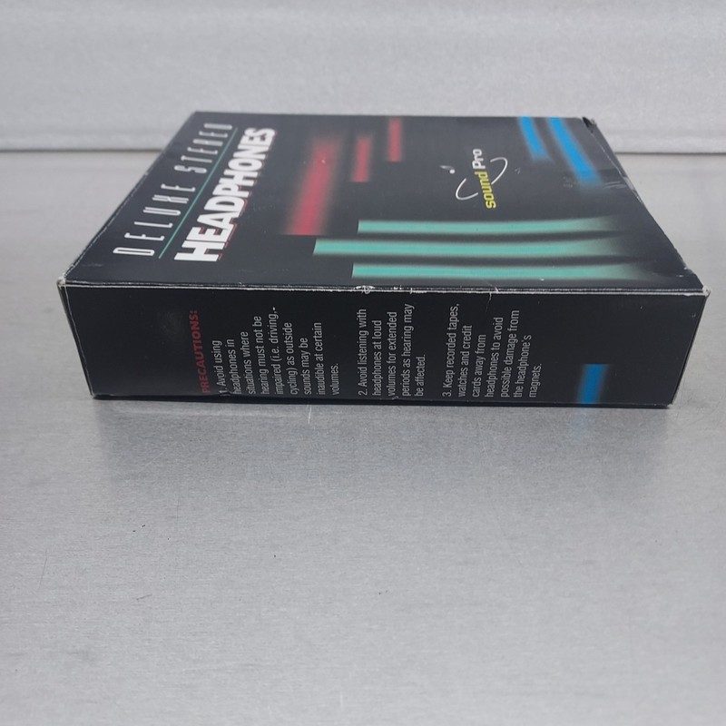 Vtg Sound Pro Deluxe Stereo Over Head Earphones Works w/ Adapter & Box gallery