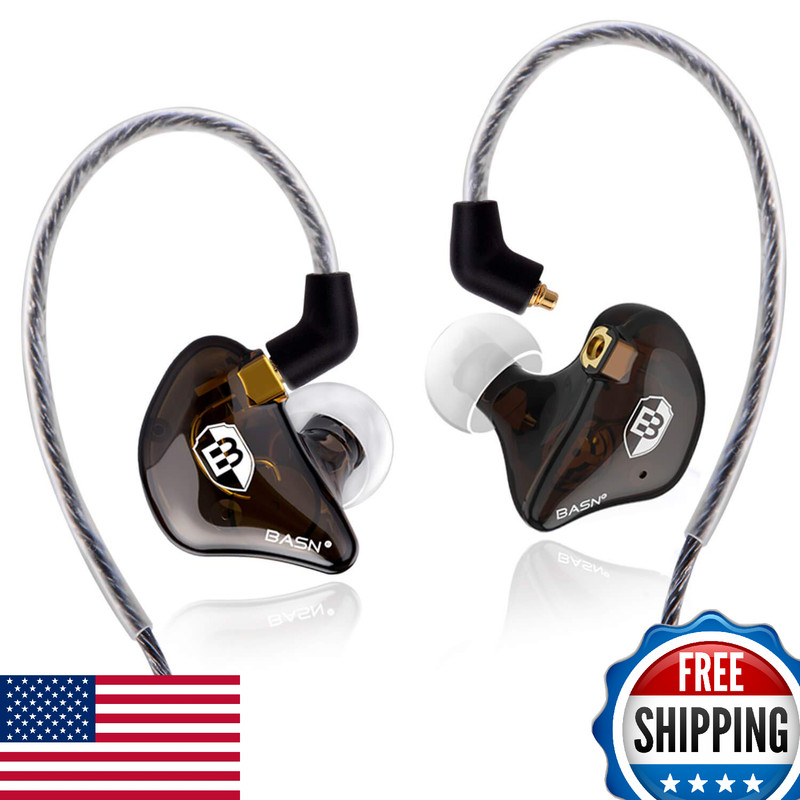 BASN High-Definition in Ear Monitor Headphones for Musicians with Detachable MMC