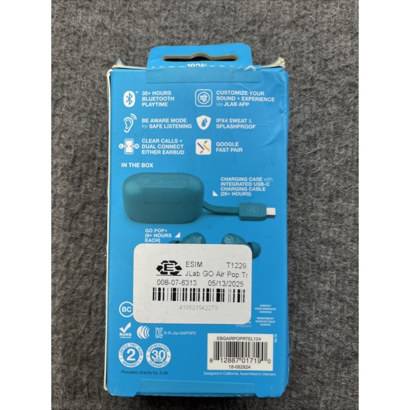 JLab - GO Air POP True Wireless In-Ear Headphones - Teal gallery