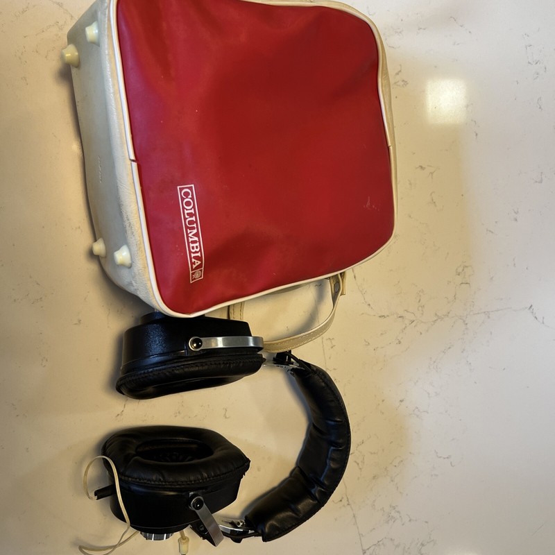 Vintage Columbia HP-25 8 OHM Headphones Japan with Bag Untested -B.A5