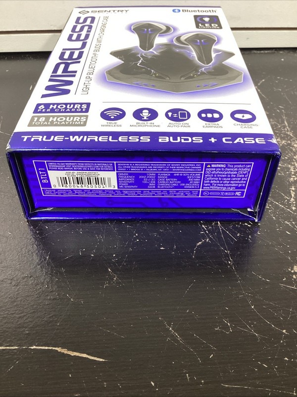 Sentry True Wireless Light Up Bluetooth Buds With Charging Case gallery