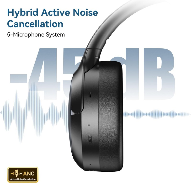 Hybrid ANC Wireless Over-Ear Headphones, 100H Playtime, Hi-Res Audio, Bluetoo... gallery