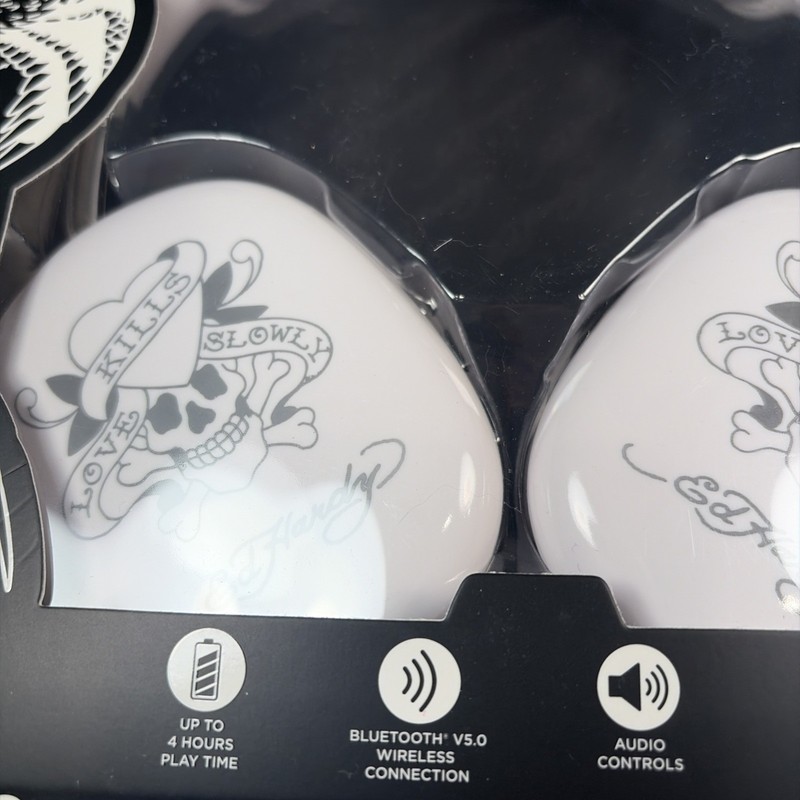 Ed Hardy Wireless Headphones White Bluetooth Love Kills Slowly gallery
