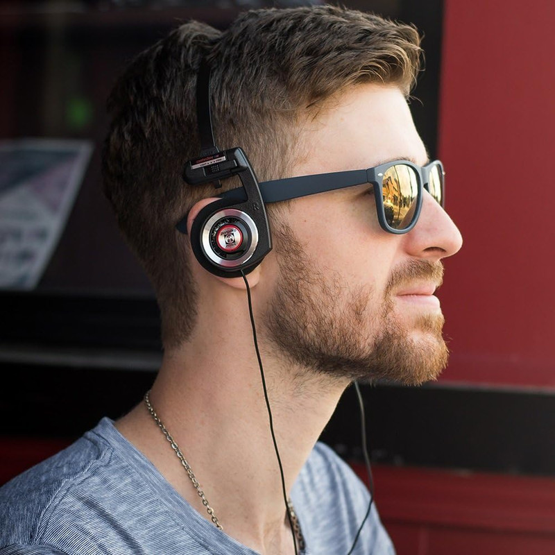 Porta Pro Black On-Ear Headphones, Retro Style, Collapsible Design, Case Include gallery