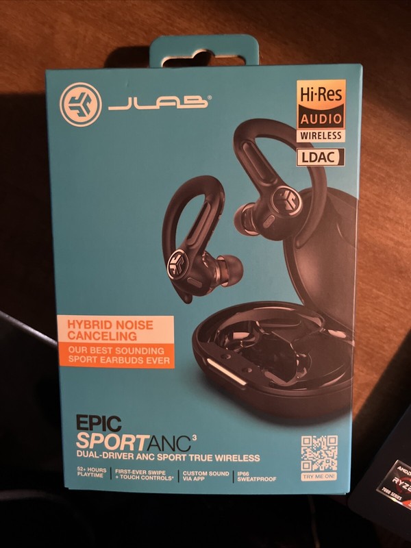 JLAB EPIC SPORT ANC 3 TRUE WIRELESS EARBUDS / NEW, FREE SHIPPING