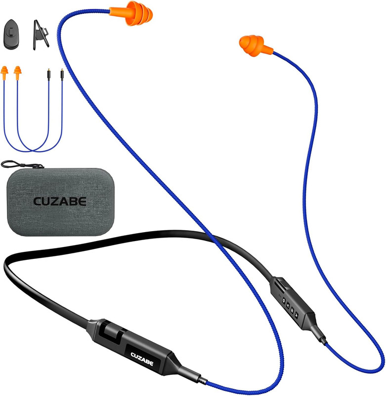 Bluetooth Earplug Headphones for Work, Neckband Wireless Ear Plugs Earbuds, 29 D