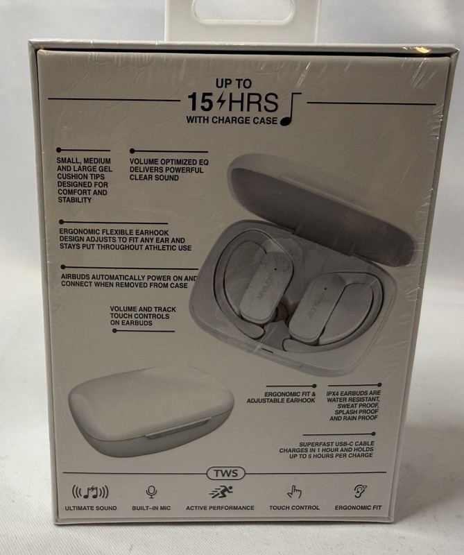 Airbuds True Wireless Sport Athletic Earbuds Bluetooth Sweat Resistant White T11 gallery