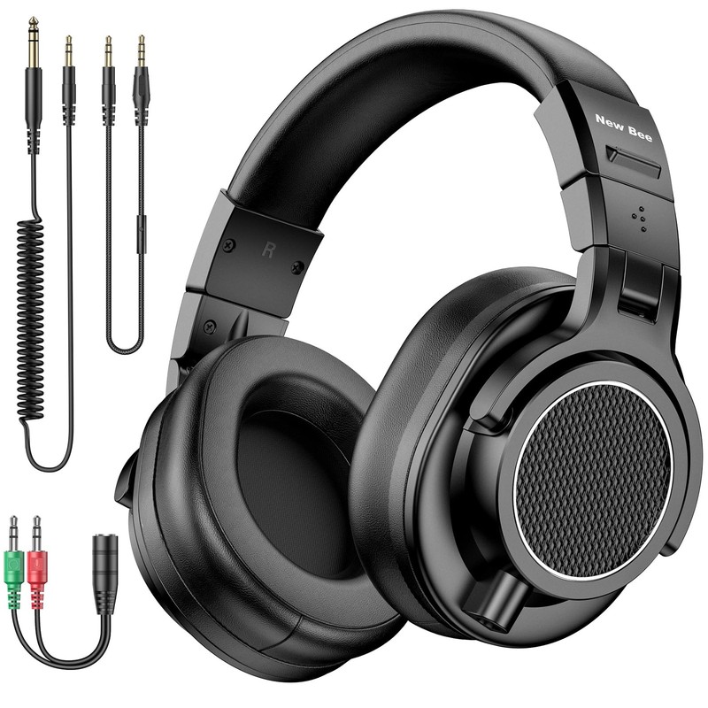 New Bee Wired Over Ear Headphones, Studio Headphones with 50mm Drivers and 6….