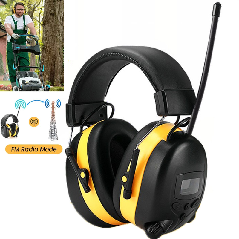 Digital Bluetooth FM Radio Headphones Ear Protection Safety Ear Muffs Electronic