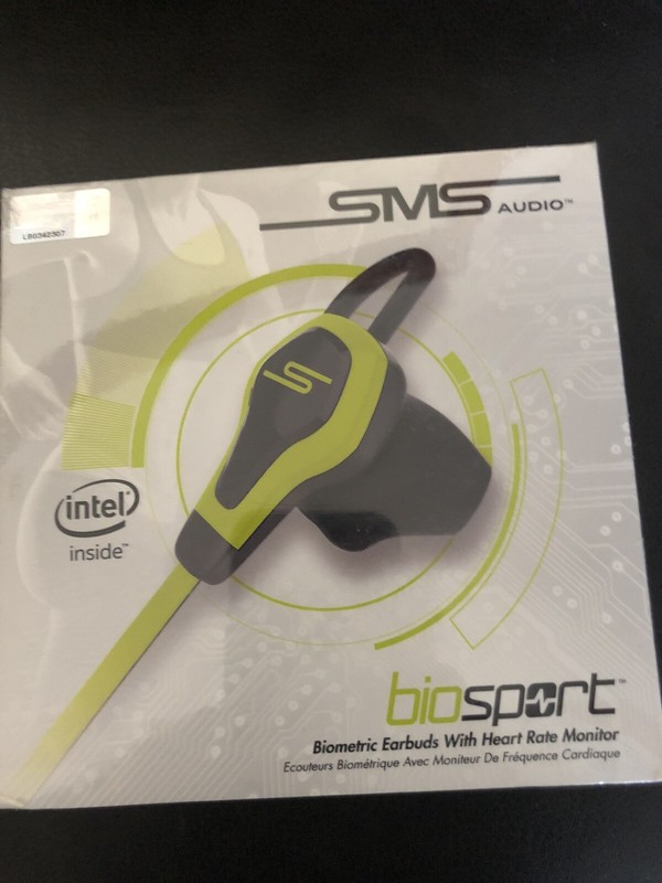 SMS Audio BioSport Biometric Earbuds with Heart Rate Monitor-Sport Yellow – NIB