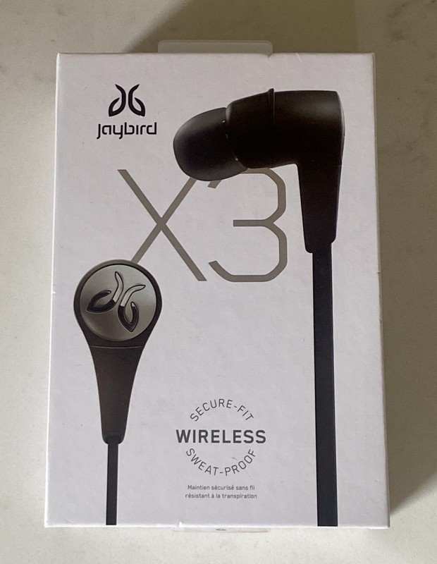 NEW Jaybird X3 Secure Fit Wireless Sweat Proof Sport Headphones Ear Buds Black