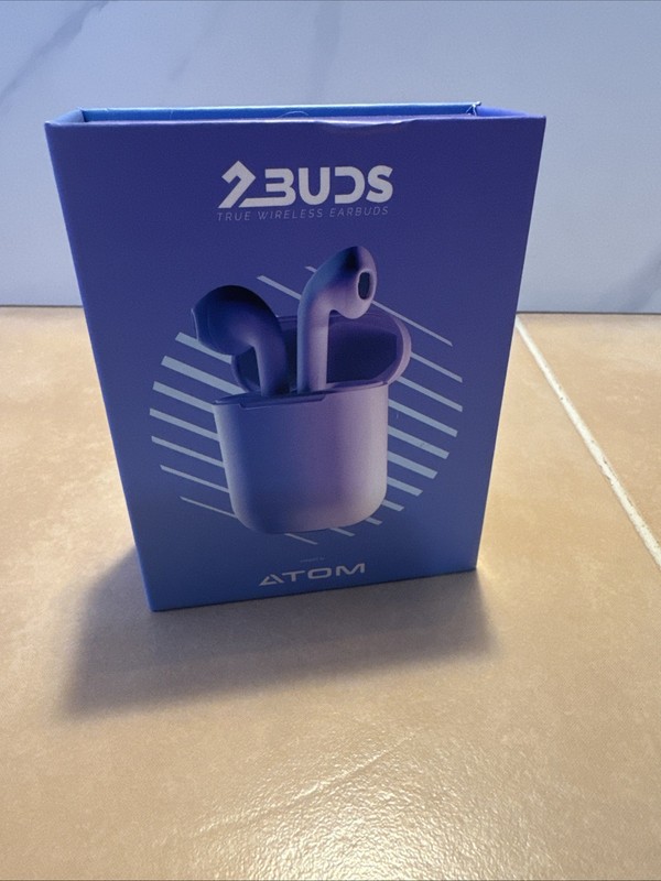 ATOM Earbuds – 30 Foot Range Voice Assistant Enabled Touch Activated New in Box