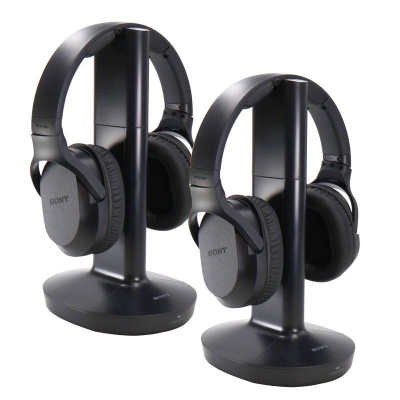 2x Sony RF400 Wireless Home Theater Headphones for Watching TV (WHRF400), Black