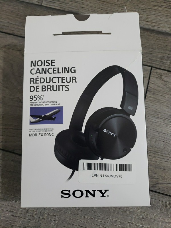 Sony MDRZX110NC Noise Canceling On Ear Headphones, Black