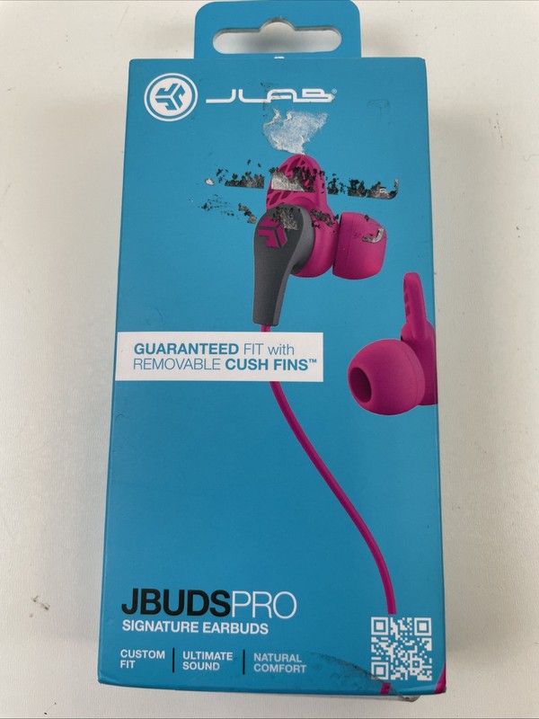 JLab JBuds Wired In Ear Headphones – Pink/Gray