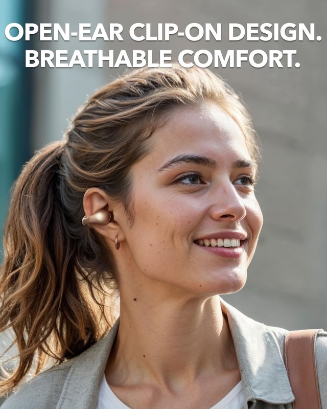 C40i by , Open-Ear Earbuds, Clip-On Headphones, Flexible Joint Design, Button... gallery
