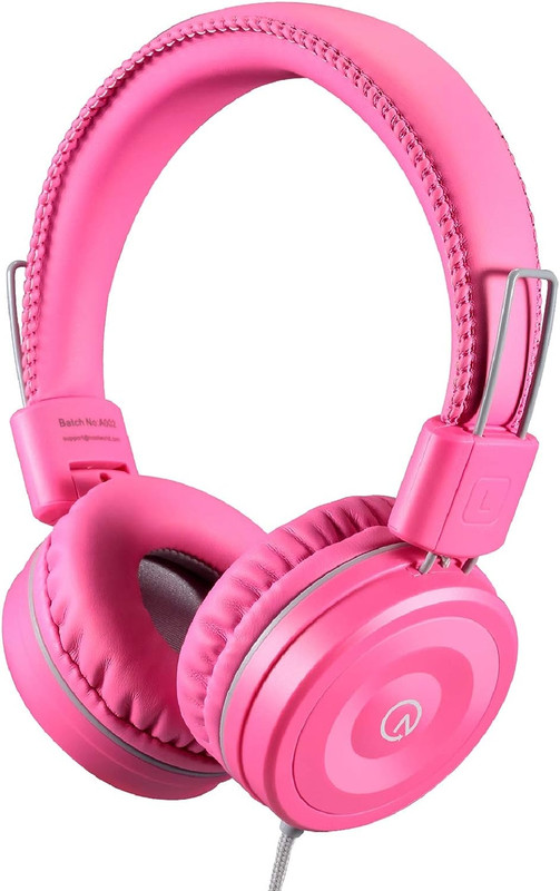 Kids Headphones K22 Foldable Stereo Tangle-Free 5Ft Long Cord 3.5Mm Jack Plugin