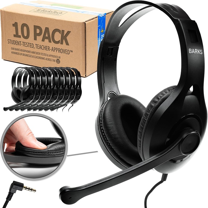 Classroom Headphones With Microphone (10 Pack) – On-Ear Bulk Headphones With …