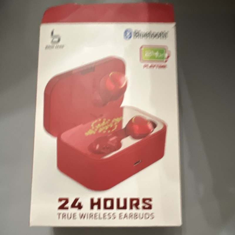 Bass Jaxx 24 Hours True Wireless Earbuds Red Bluetooth, Touch Control, Mic, LED