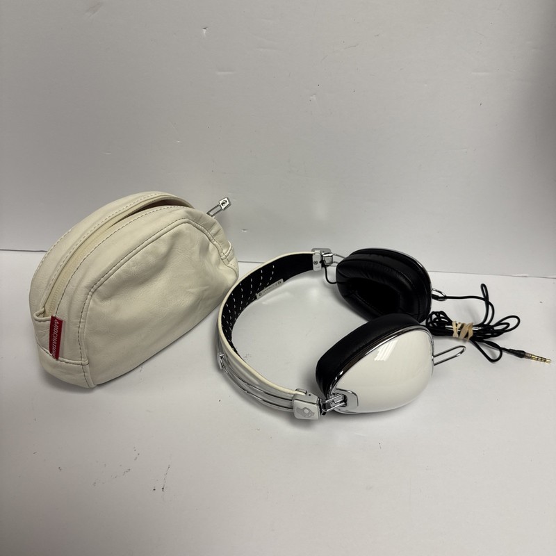 Skullcandy Aviator Roc Nation White Chrome Wired Headphones Stereo Foldable read