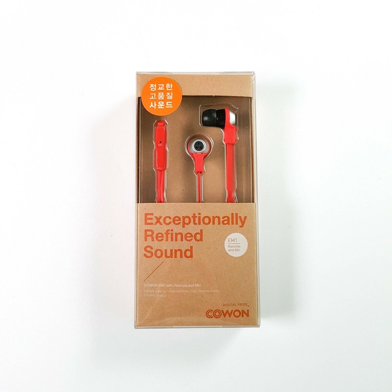 COWON EM1 In-Earphone with Remote and Mic – RED headphones