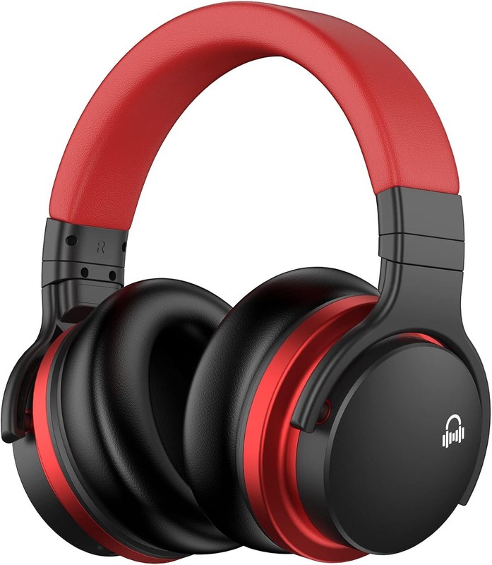 MOVSSOU E7 Active Noise Cancelling Headphones 7.68 x 7.2 x 2.17 inches, Black