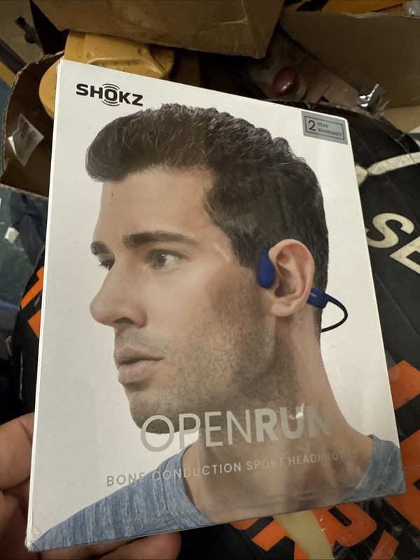 AfterShokz OpenRun Bluetooth Over the Ear Headphones – Blue