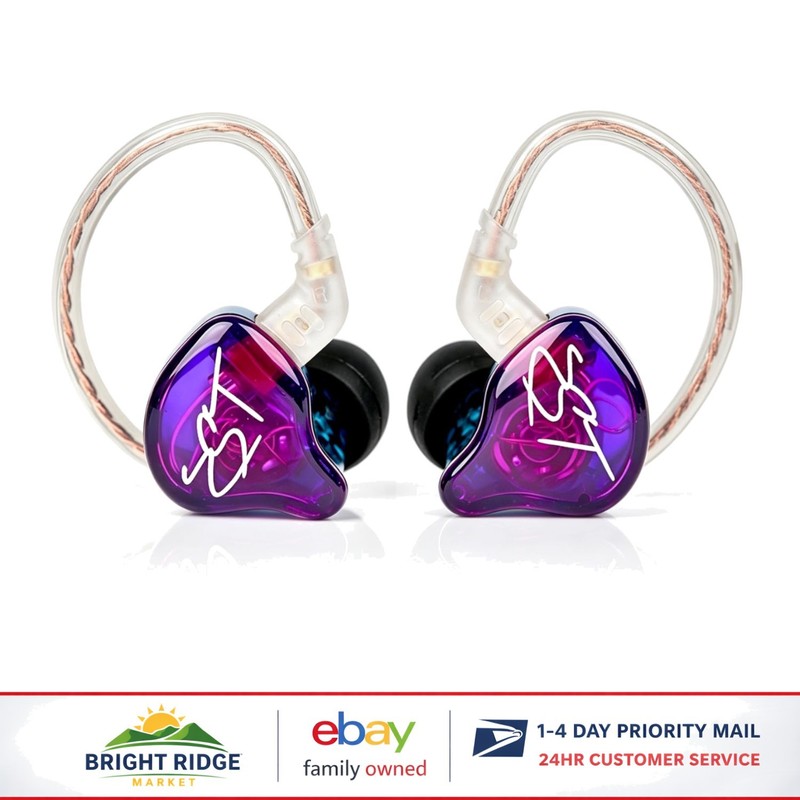 Colorful Hybrid In-Ear Headphones with Sound Isolation & Detachable Cable