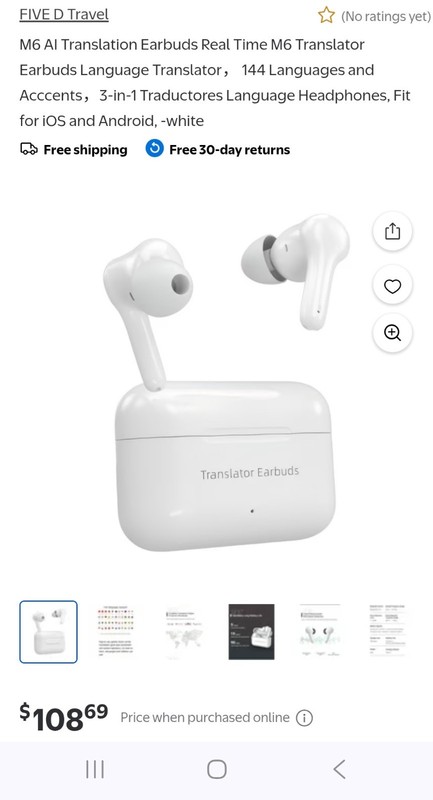 IAMJOY P200 Wireless Translator Earbuds – 3-in-1 Function – New in Box