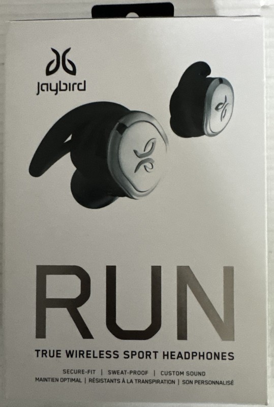 Jaybird RUN True Wireless In-Ear Sport Earbuds IPX55 Waterproof Jet White