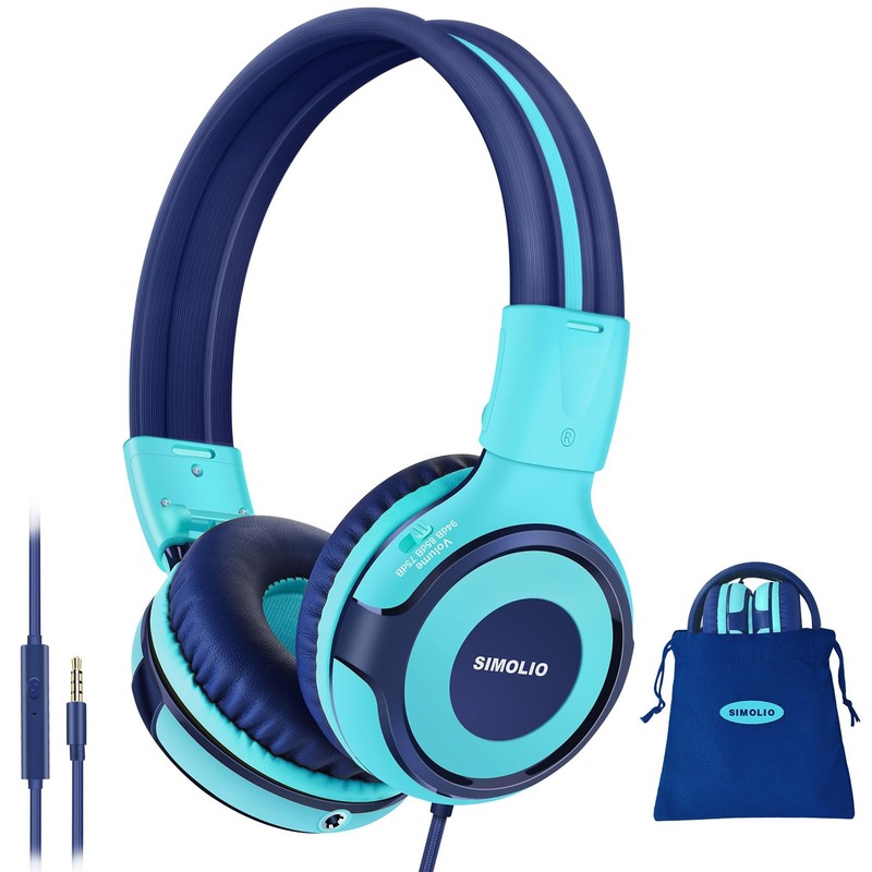 Kids Headphones for School Travel Headphones for Kids with Mic & Share Port 7…