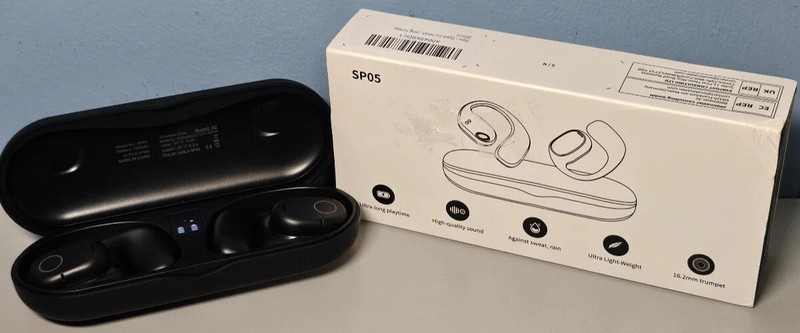 PSIER Open Ear Headphones 5.3 Wireless Sports Digital Display SP05 – Black NOB