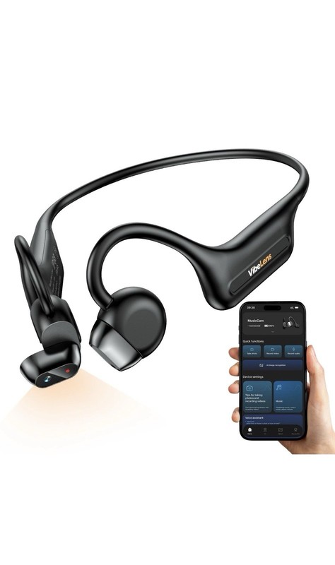 Vibelens MusicCam World’s 1st Bone Conduction Headphones with Camera,