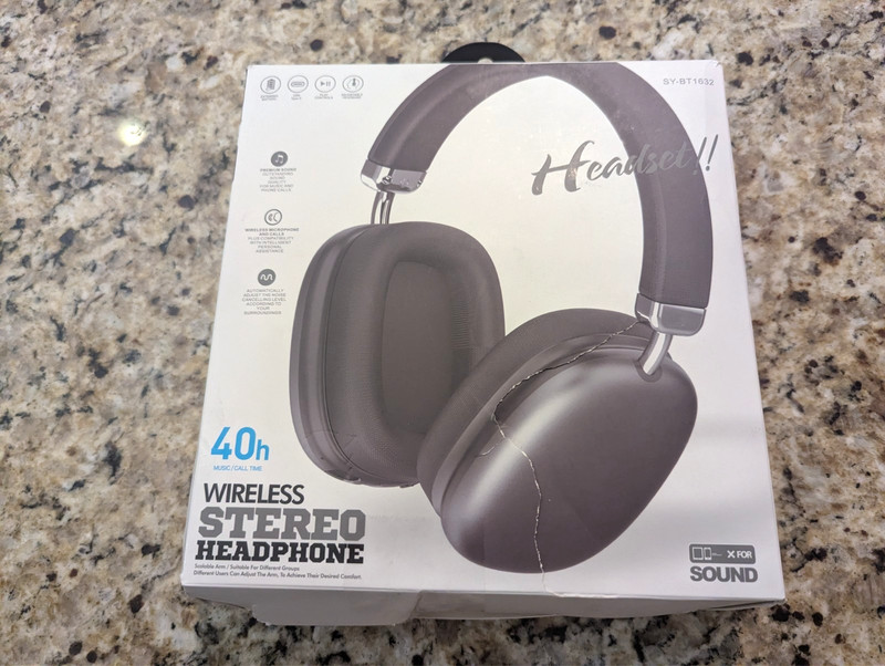 Wireless Stereo Headphones Over Ear 40hrs SY-BT1632 Charcoal