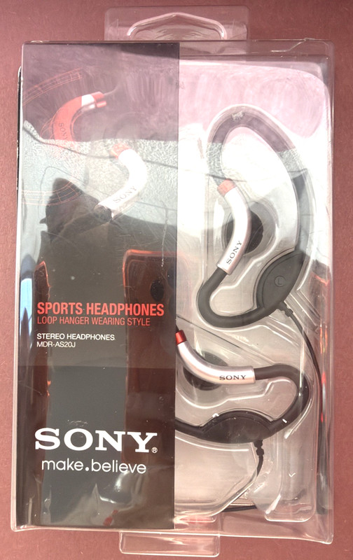 SONY MDR-AS20J Active Style Sport Clip On Headphones Double Support SEALED NWT