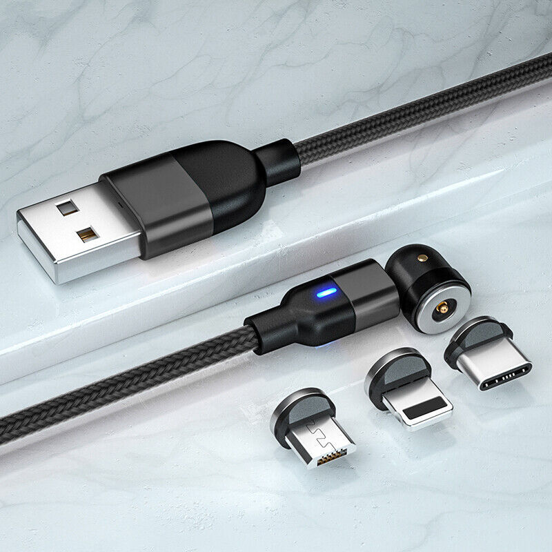 180°+360° Rotate Magnetic Charger Cable Phone Fast Charging Type C Micro USB IOS gallery