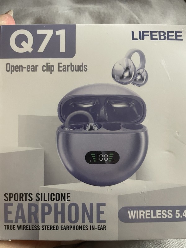 Q71 Open Ear Clip Earbuds Lifebee Wireless 5.4 Sports Silicone Stereo Earphones