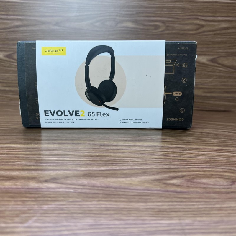 Jabra Evolve2 65 Flex Wireless Headset Black Bluetooth USB-C ANC Foldable Stereo