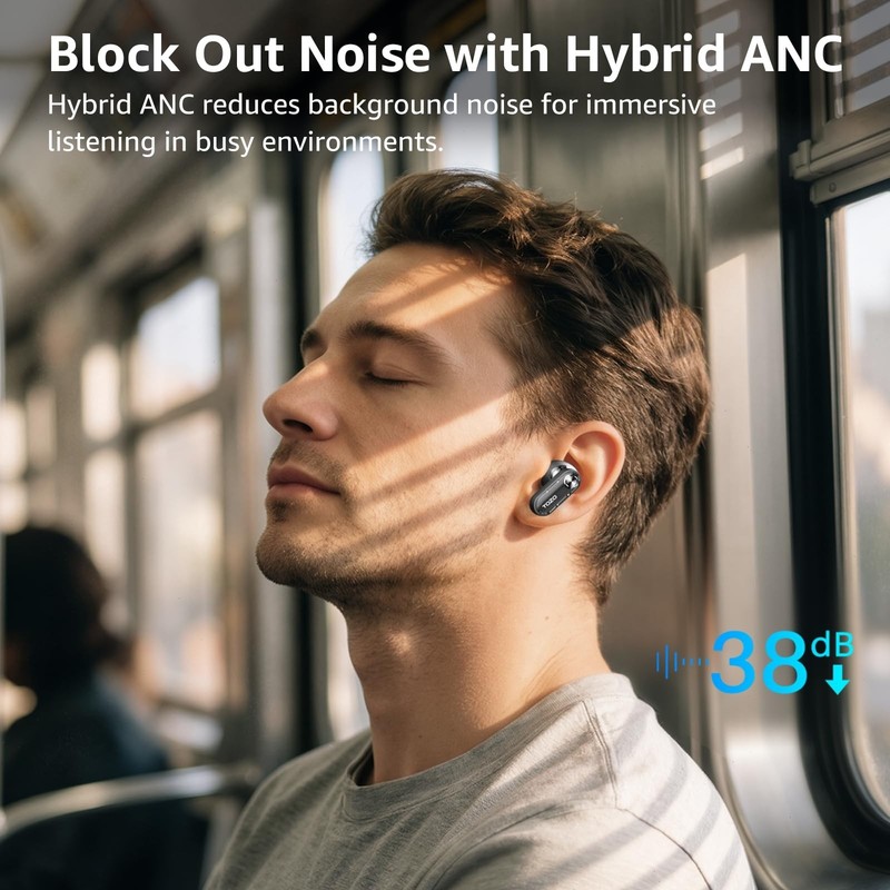 TOZO Crystal Pods Hybrid Active Noise Cancelling Wireless Earbuds Bluetooth 5.4 gallery