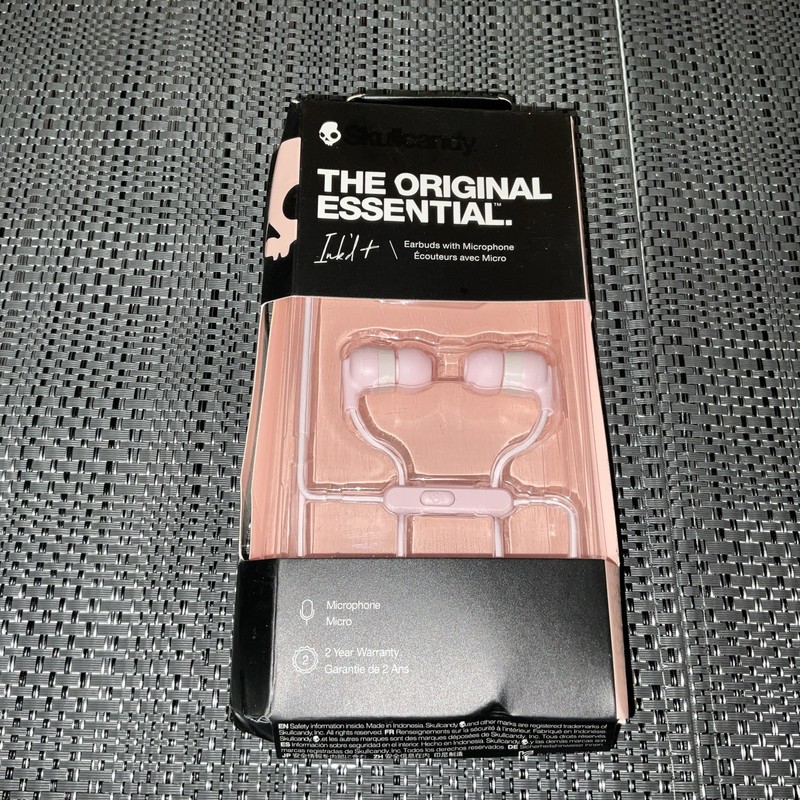 Skullcandy The Original Essential Inked Earbuds with Micorophone- Pink