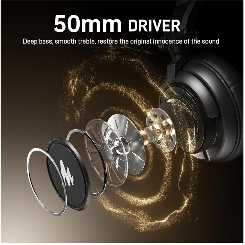 Professional Wired DJ Headset with 1/4 inch to 3.5mm Jack