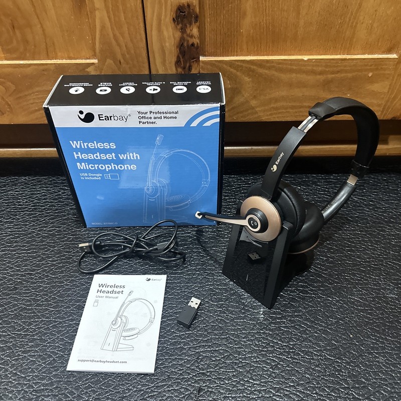 Wireless Headset with Microphone USB-dongle Bluetooth Headphone for PC/Phone