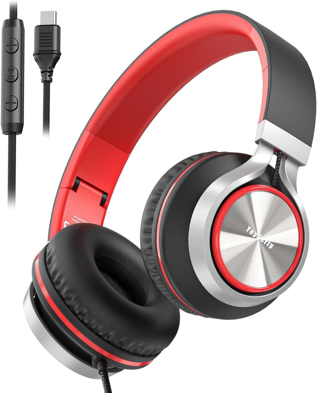 yoygerty Upgrade USB Type C Wired Headphones Over-Ear Headphones with Microph…