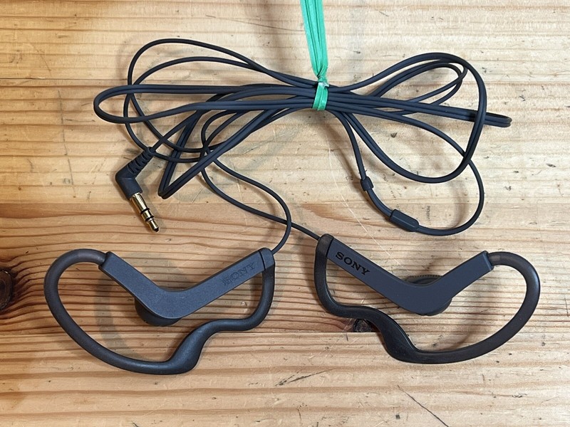 Sony MDR-AS210 Sports Active Clip-On Grey Earphones Headphones Water Resistant